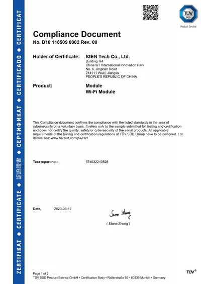SOLARMAN Products Certified for Cybersecurity European Standards for Consumer IoT Devices