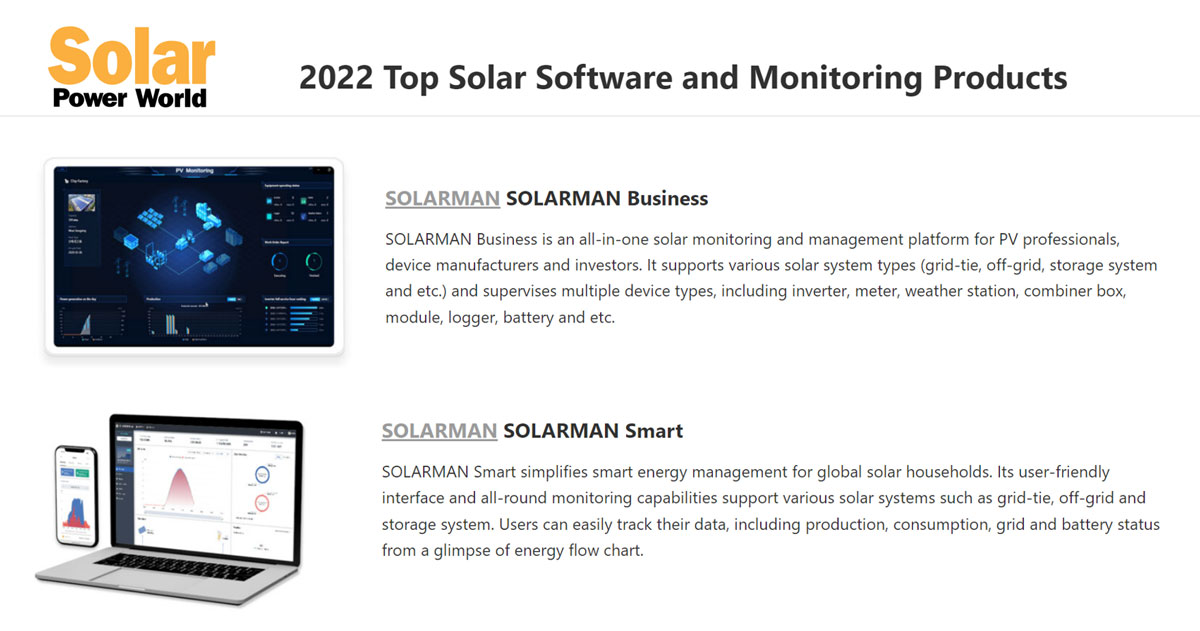 2022 Top Solar Software and Monitoring Products